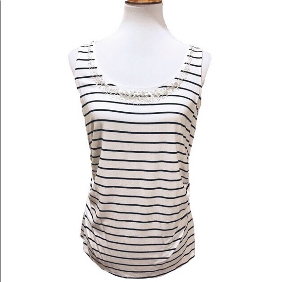 White House Black Market Tops - WHBM Beaded Tank